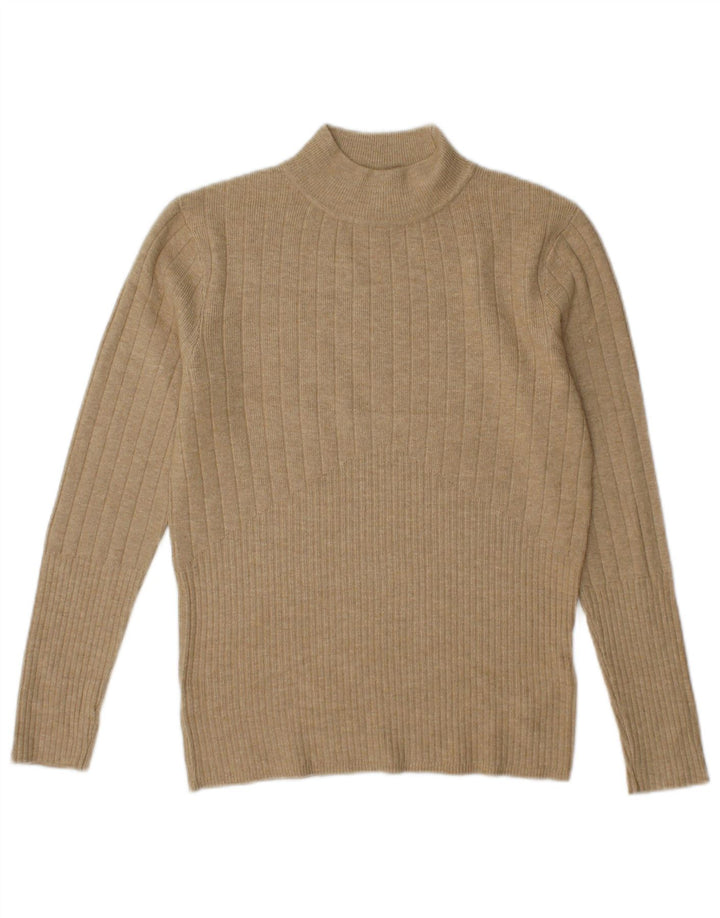 Marks & Spencer Pull col roulé pour femme UK 10 Small Beige Viscose