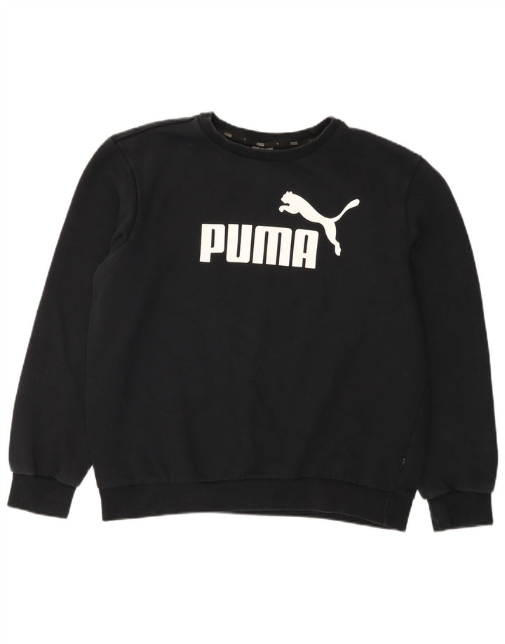 Puma Sweat-shirt surdimensionné graphique pour femme UK 16 Large Noir Coton
