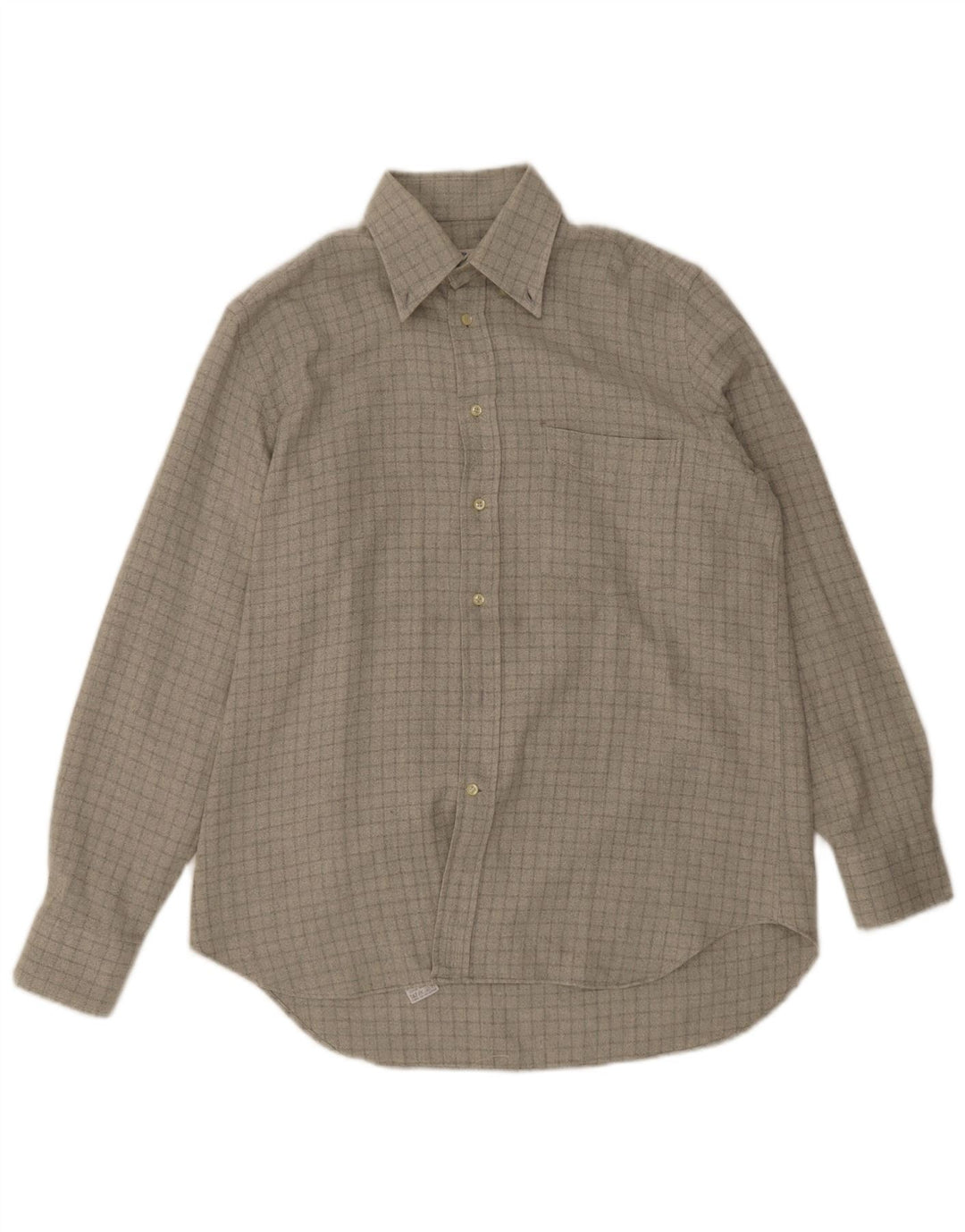 Boggi Chemise en flanelle pour homme Taille 39 15 1/2 Coton à carreaux gris moyen