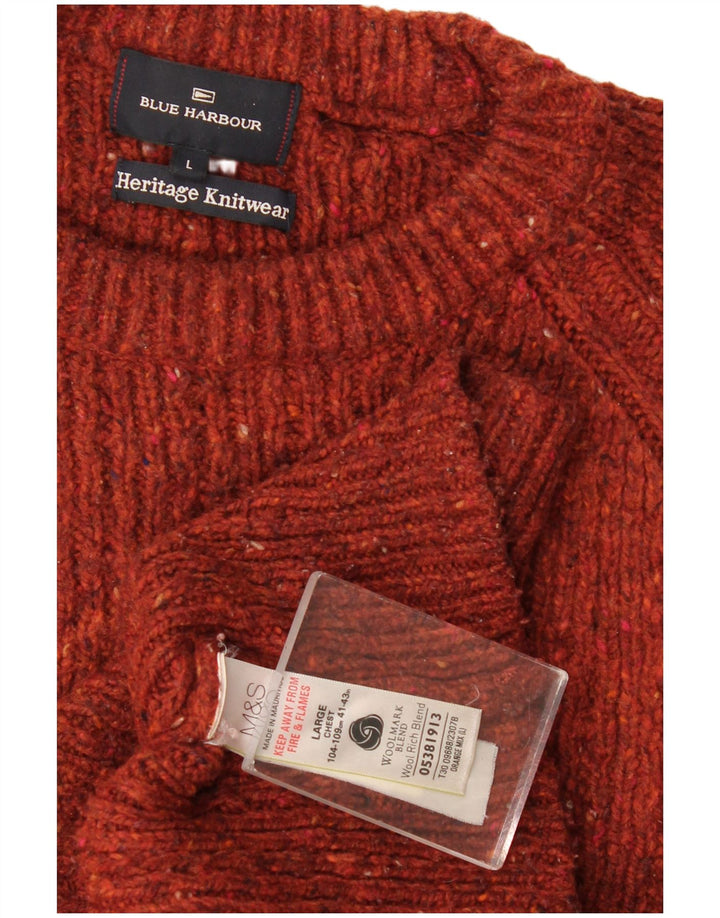 Marks & Spencer Pull à col bateau autographe pour homme, grand, orange