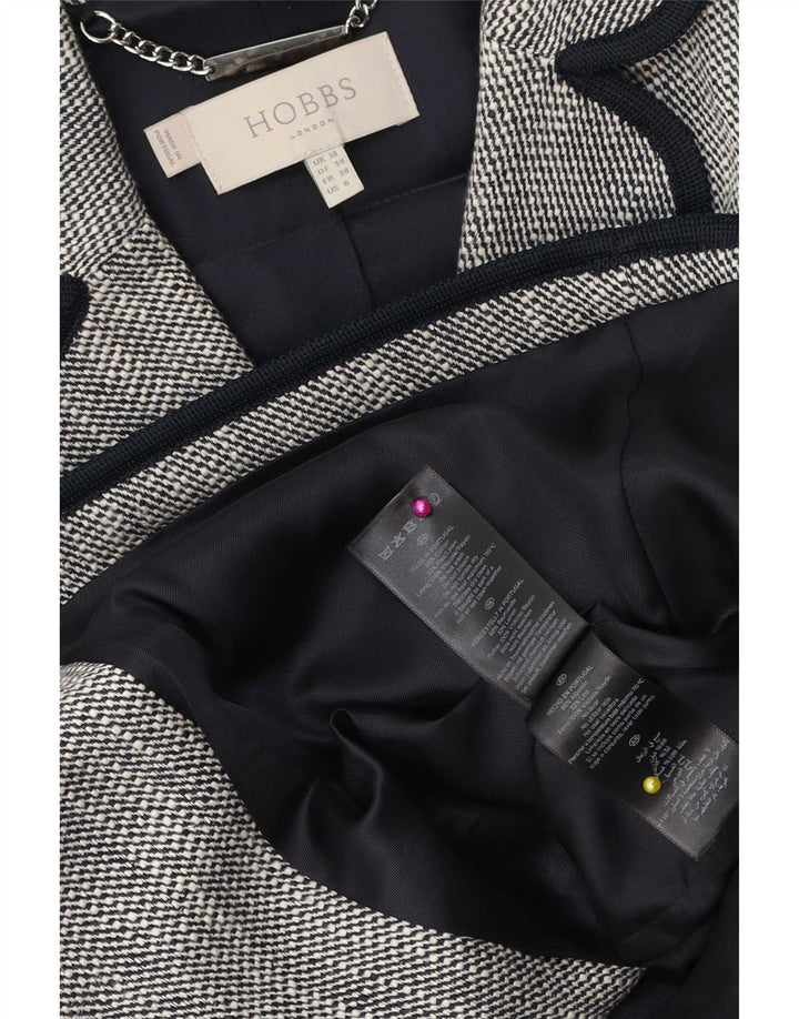Hobbs Veste blazer à 2 boutons pour femme UK 10 Petit bleu marine en coton