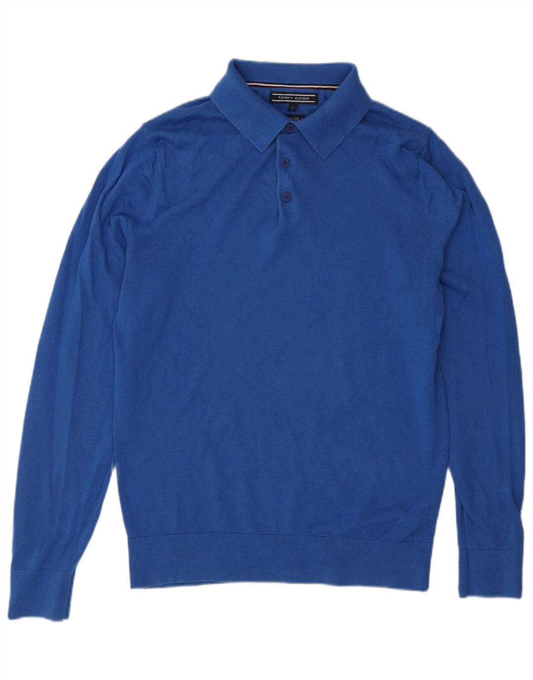 Tommy Hilfiger Pull à col polo pour homme Petit coton bleu