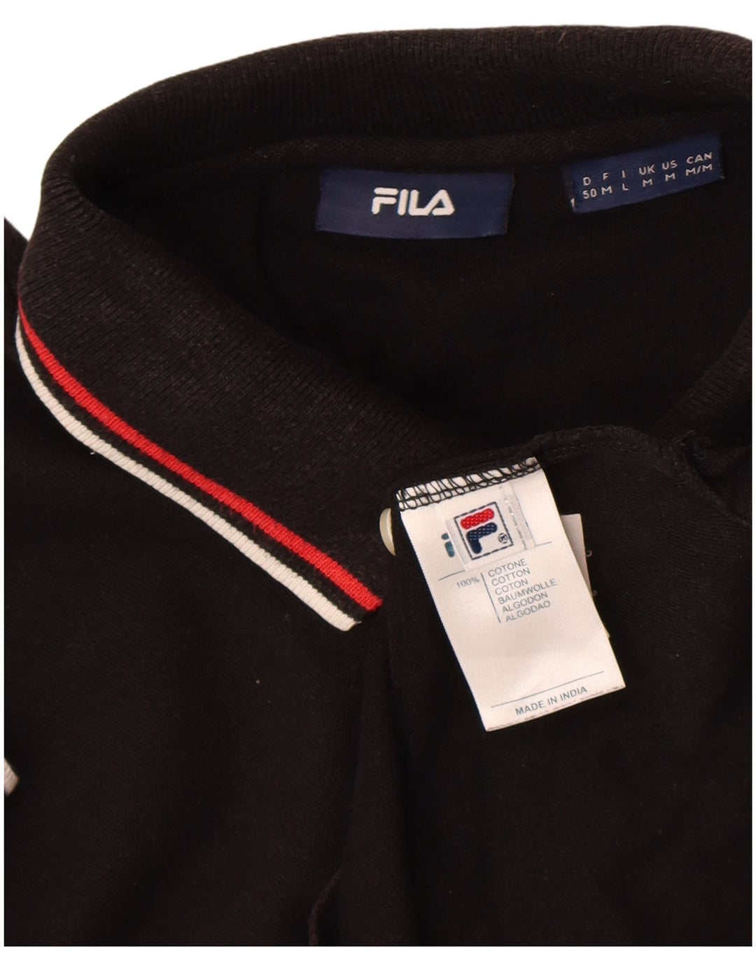 Fila Polo Homme Noir Moyen Coton