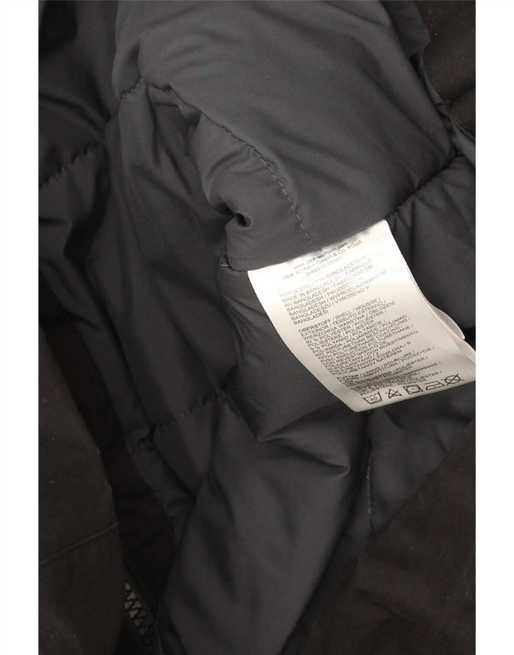 Jack Wolfskin Manteau coupe-vent à capuche pour femme UK 16 Large Noir Polyester