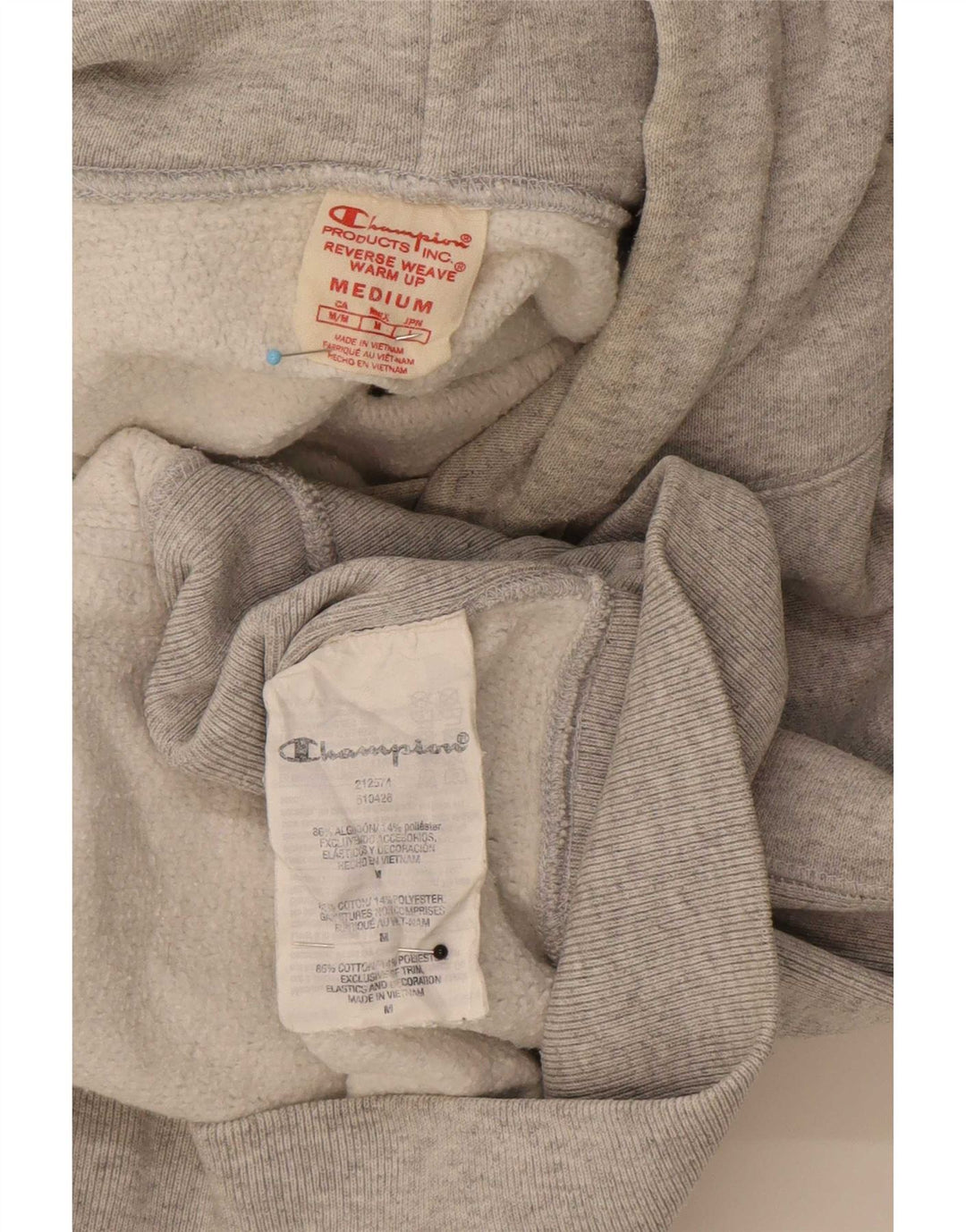 Champion Pull à Capuche Reverse Weave Graphic Homme Gris Moyen Coton
