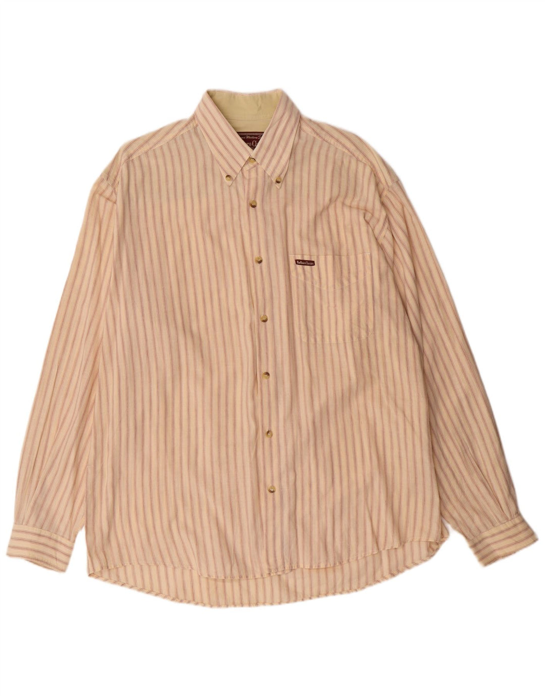Marlboro Classics Chemise Homme XL Coton Rayé Beige