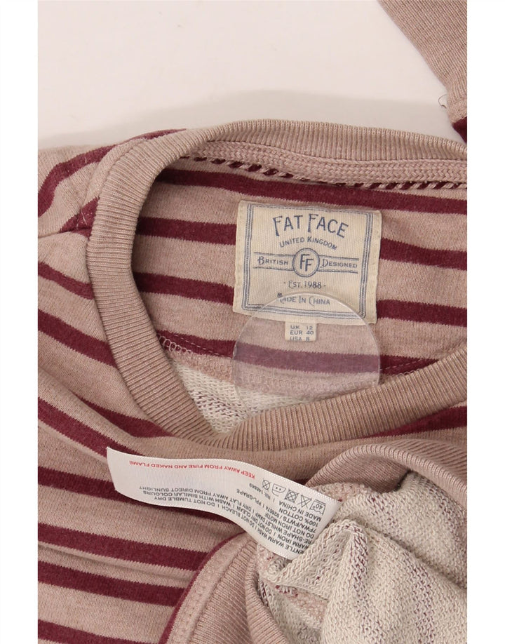 FAT FACE Sweat-shirt surdimensionné pour femme UK 12 Rose moyen rayé