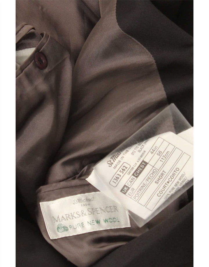 Marks & Spencer Veste blazer double boutonnage pour homme UK 44 XL Noir Laine vierge