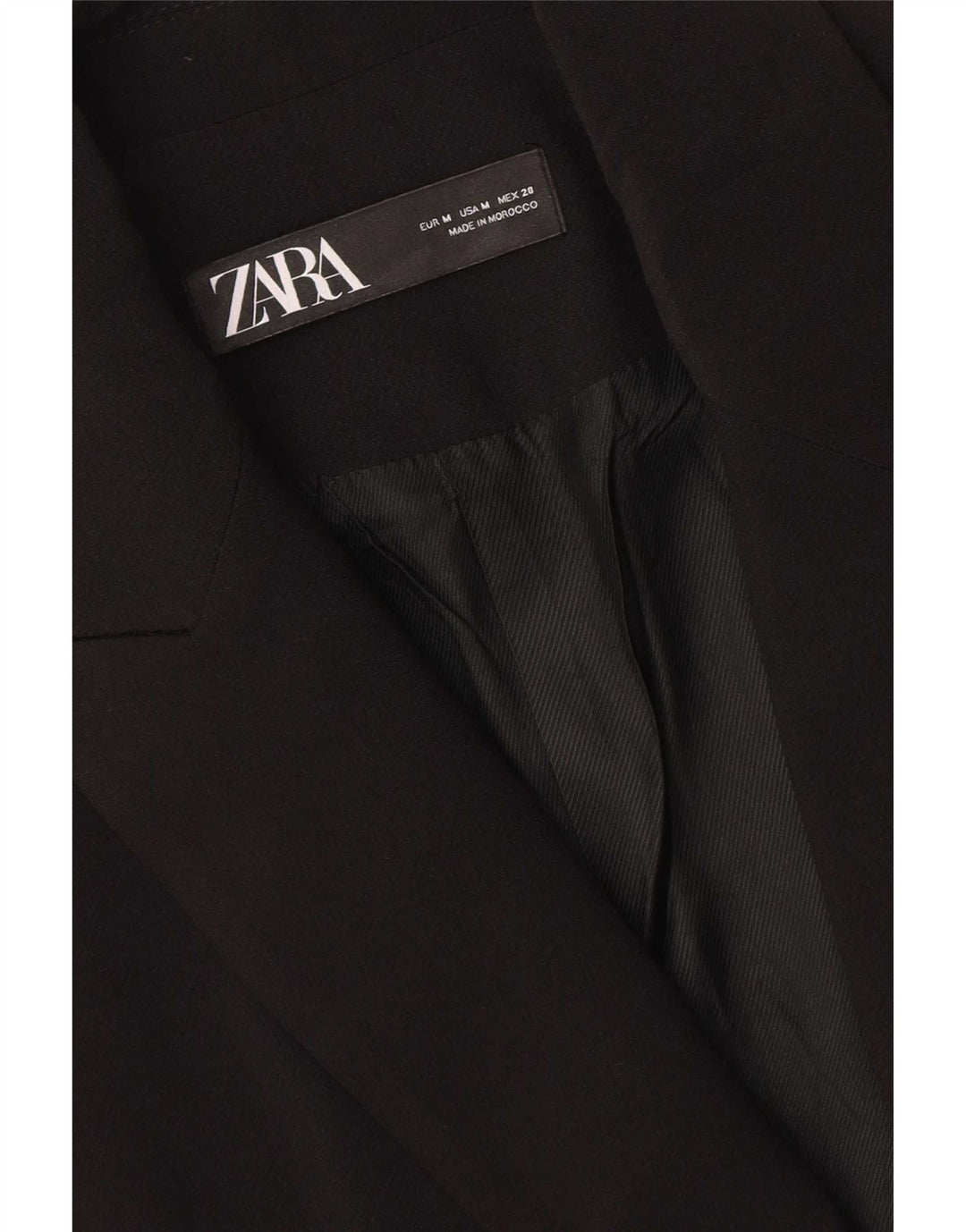 Zara Womens Longline Gilet UK 14 Moyen Noir Polyester