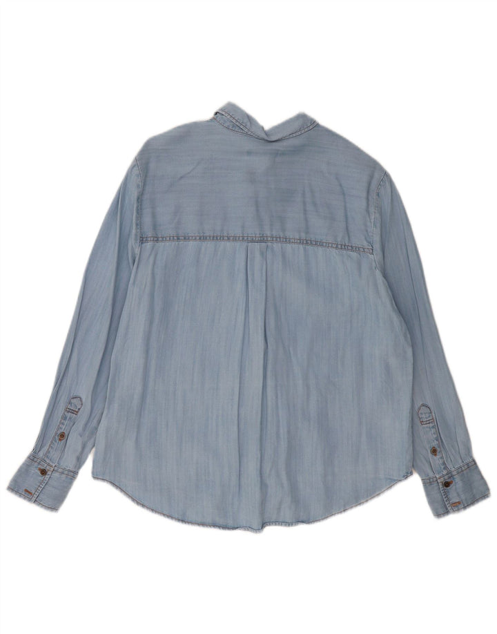 MARKS & SPENCER Chemise en Jean Femme UK 12 Bleu Moyen Lyocell