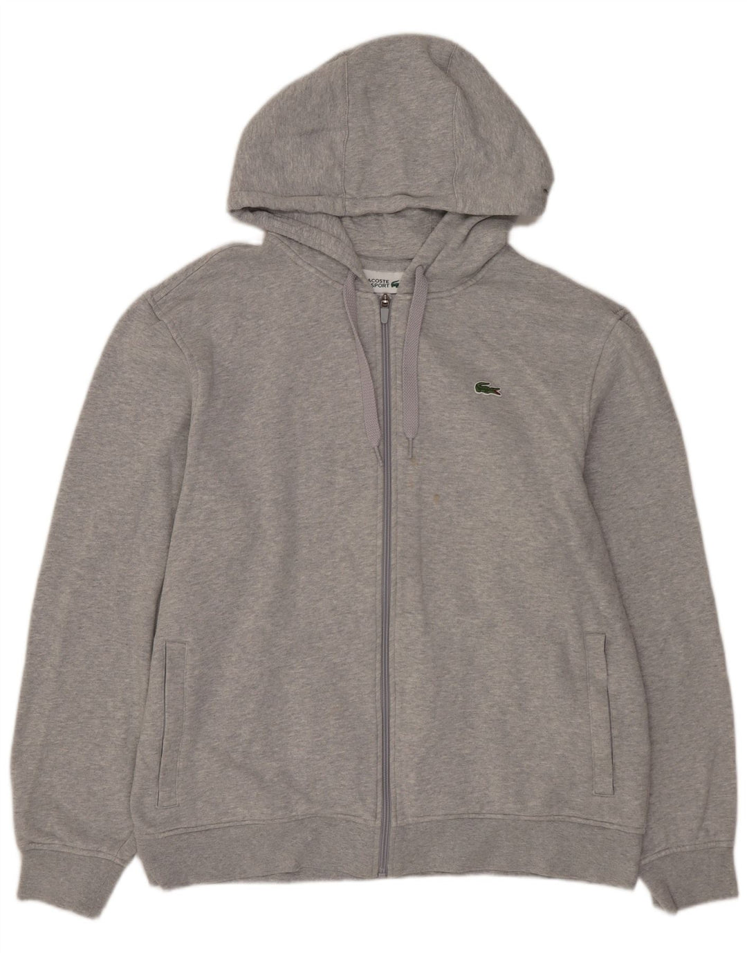 LACOSTE Homme Zip Hoodie Pull Taille 6 XL Gris Coton