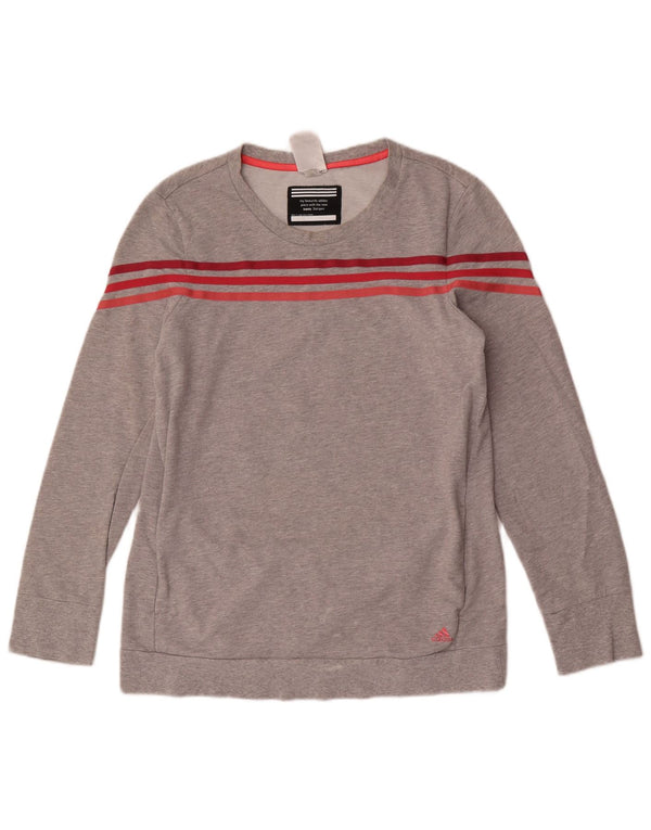 Adidas Sweat-shirt pour femme UK 12/14 Gris moyen chiné en coton
