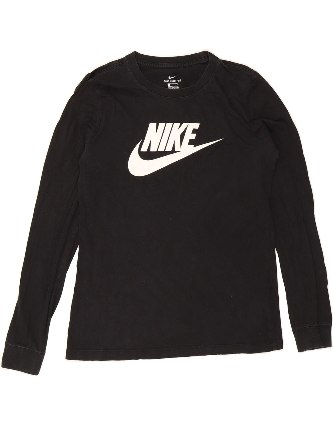 NIKE Womens Graphic Top Long Sleeve UK 12 Medium Black Cotton Vintage Nike and Second-Hand Nike from Messina Hembry 