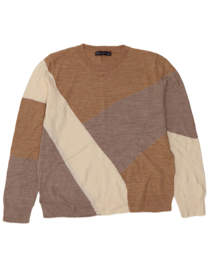 MARKS & SPENCER Pull à col rond pour femme UK 12 Marron moyen