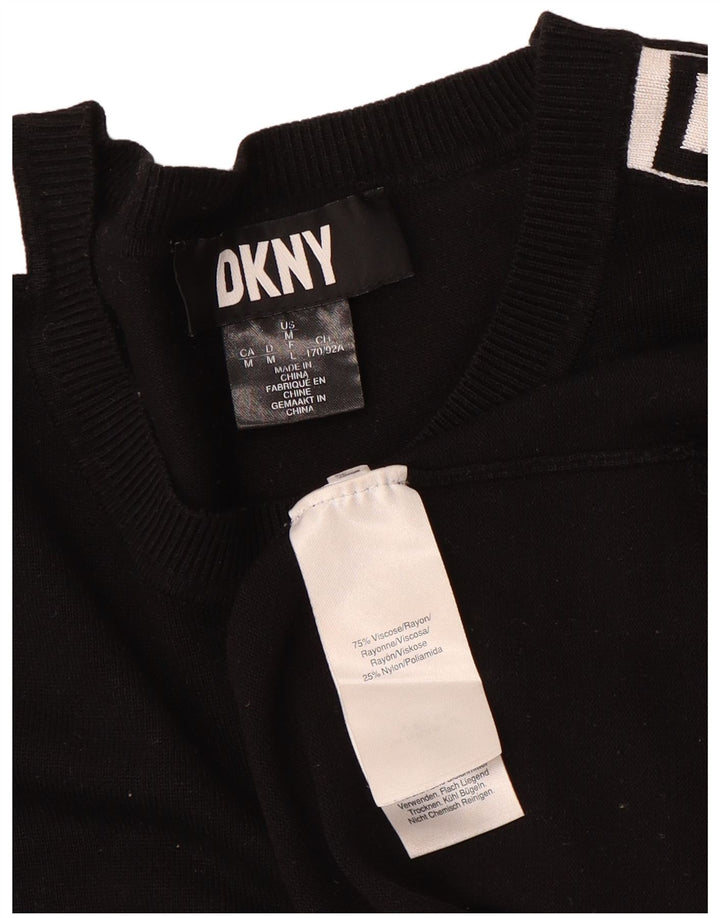 Dkny Sweat-shirt graphique pour femme UK 12 Medium Noir Viscose