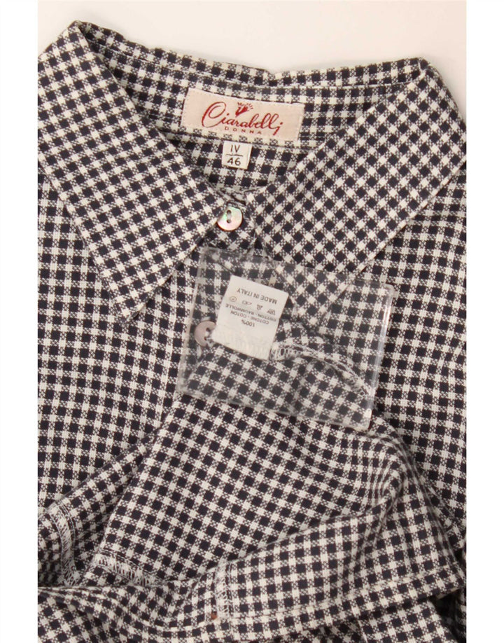 chemise femme vintage IT 46 Grand coton vichy noir