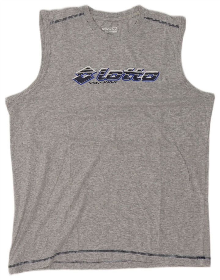 Lotto Débardeur Graphique Homme 2XL Gris Moucheté