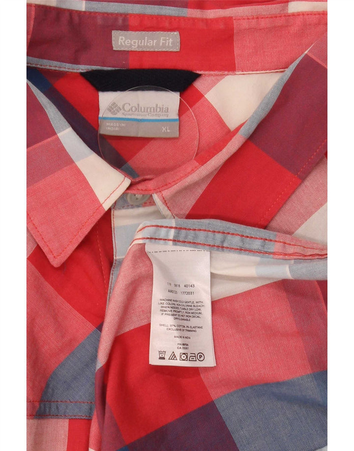 Columbia Chemise à manches courtes Regular Fit XL pour homme en coton à carreaux multicolores
