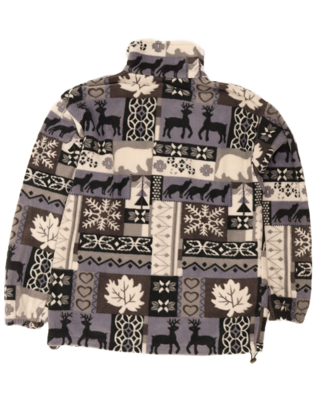 Veste polaire homme vintage UK 40 Grand Gris Fair Isle Polyester