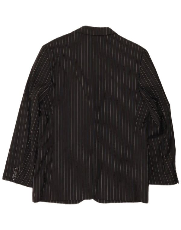 Peter & Sons Veste Blazer 3 Boutons Homme IT 54 2XL Laine Rayée Noir