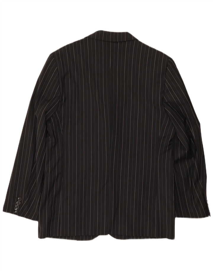 Peter & Sons Veste Blazer 3 Boutons Homme IT 54 2XL Laine Rayée Noir