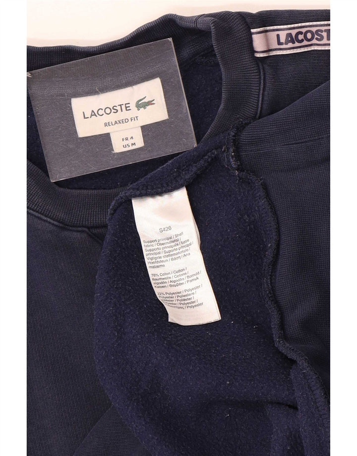 Lacoste Mens Graphic Sweatshirt Jumper Taille 4 Bleu Marine Moyen Colorblock