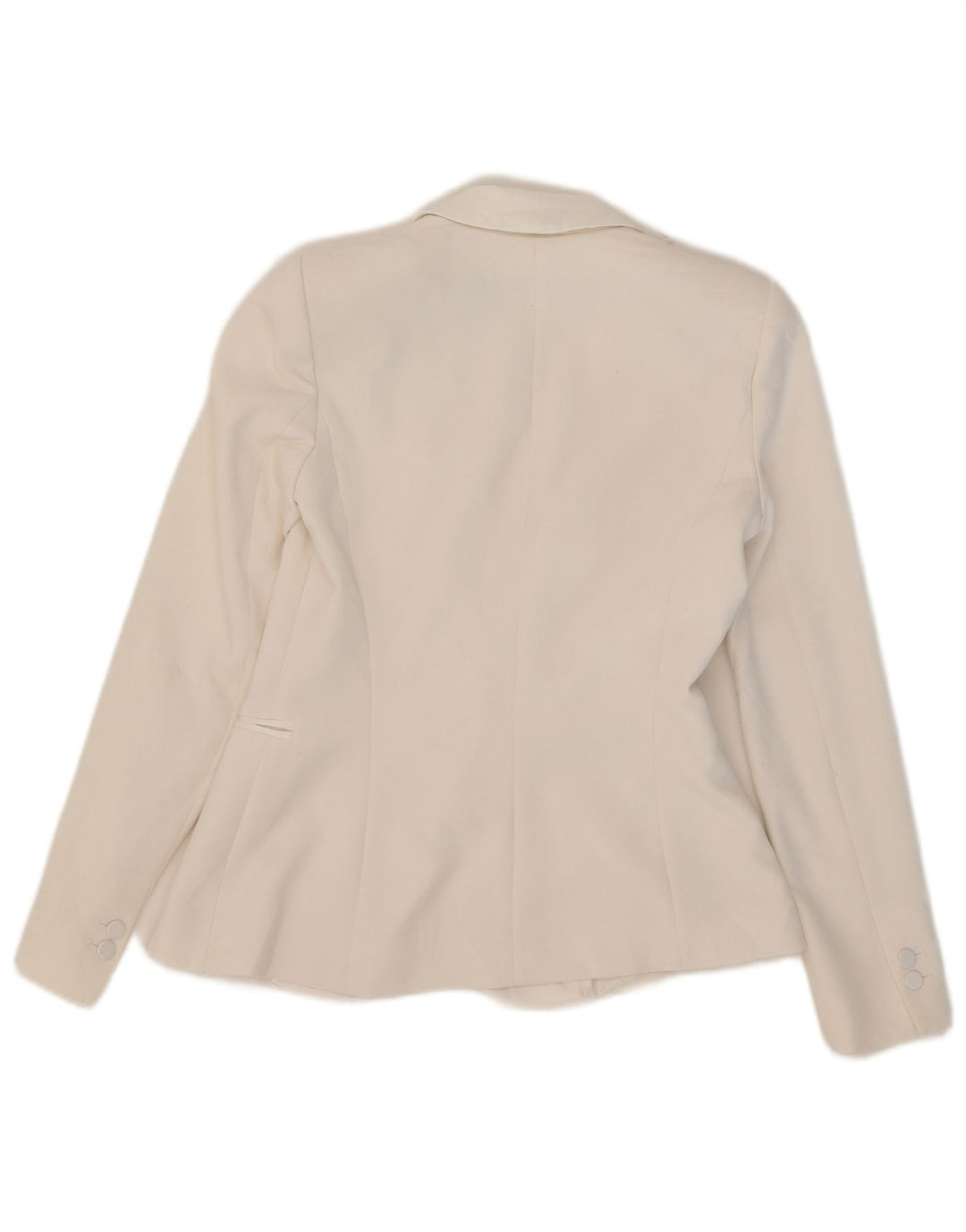 Zara Femme 1 Bouton Blazer Veste UK 10 Petit Blanc Polyester