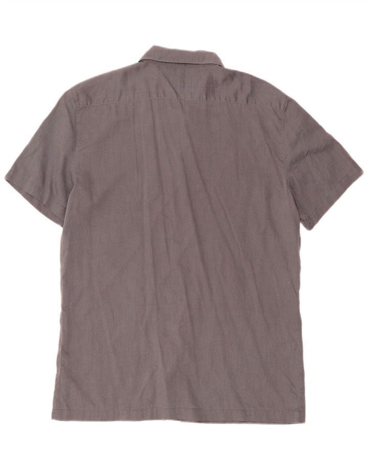 Trussardi Chemise à manches courtes XL Gris Coton à chevrons