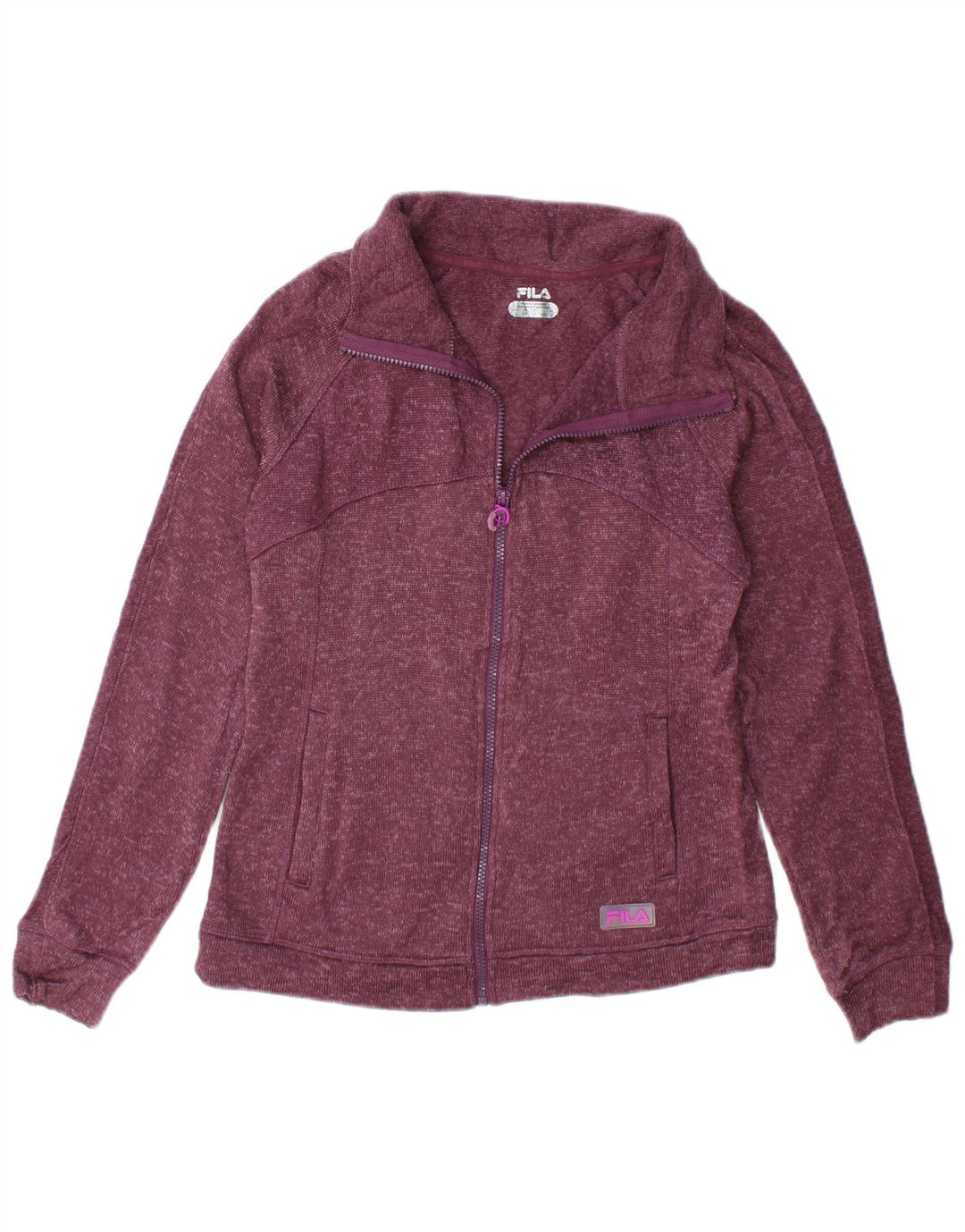 Fila Veste de survêtement pour femme UK 10 Petit polyester moucheté bordeaux