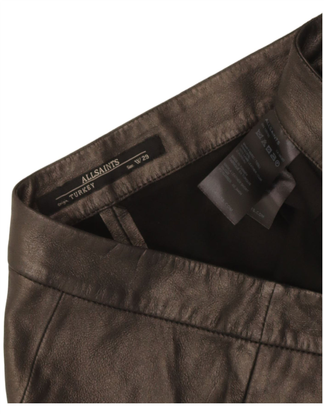All Saints Pantalon chaud en cuir pour femme W29 Noir moyen