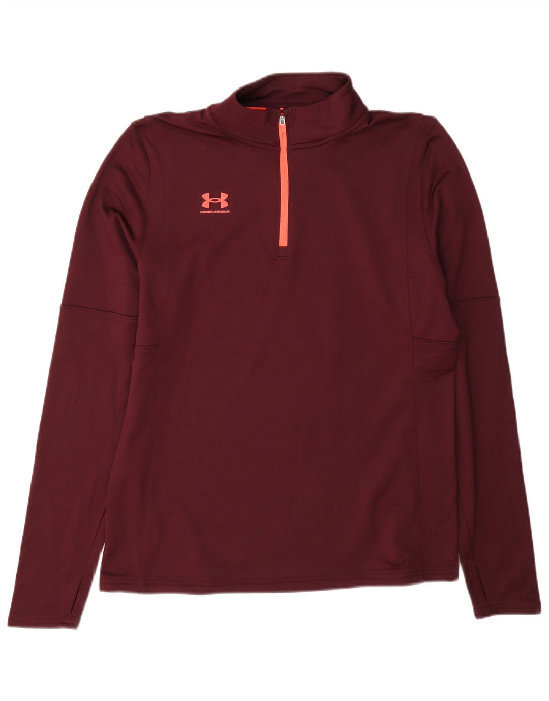 Under Armour Haut à col zippé et manches longues pour femme UK 14 Bordeaux moyen