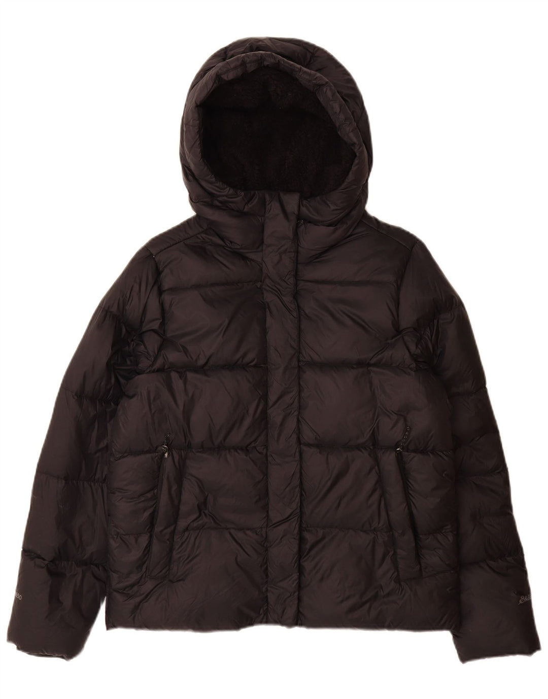 Eddie Bauer Veste rembourrée à capuche pour femme UK 14 Medium Black Nylon