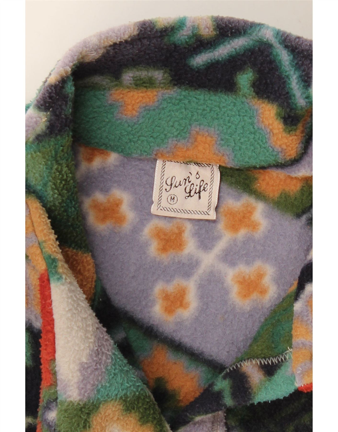 Veste polaire femme vintage UK 14 Moyenne Géométrique Multicolore