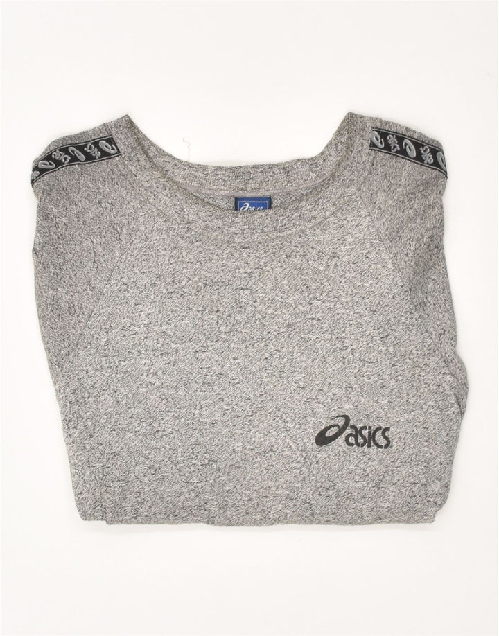 ASICS Womens T-Shirt Top XL Grey Flecked Cotton Vintage Asics and Second-Hand Asics from Messina Hembry 