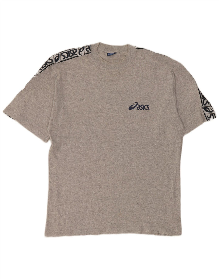 Asics T-Shirt Graphique Homme Gris Moyen Colourblock Cotton