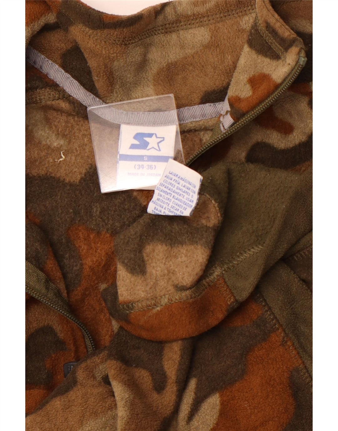 STARTER Pull Polaire à Col Zippé pour Homme Petit Marron Camouflage Sports