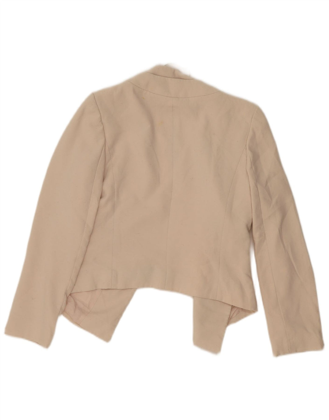 Topshop Veste blazer courte ouverte pour femme UK 14 Large Beige Polyester