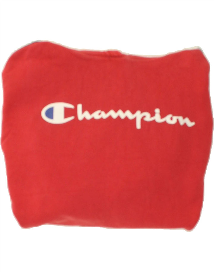 CHAMPION Mens Graphic Hoodie Jumper Small Red Cotton | Vintage Champion | Thrift | Second-Hand Champion | Used Clothing | Messina Hembry 