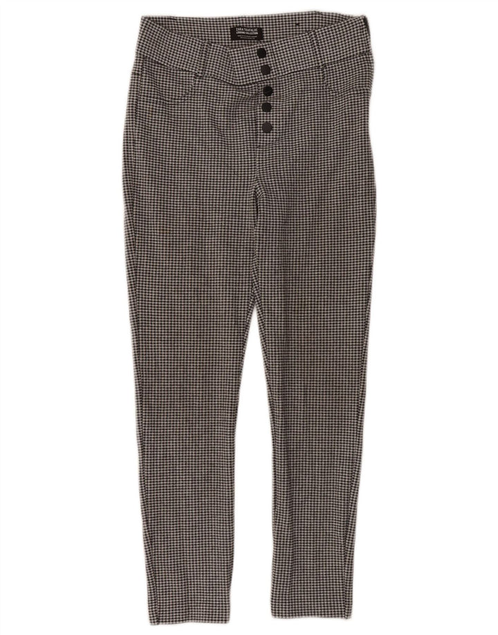 Pantalon court Trafaluc Zara Femme Medium W28 L26 Pied-de-poule noir