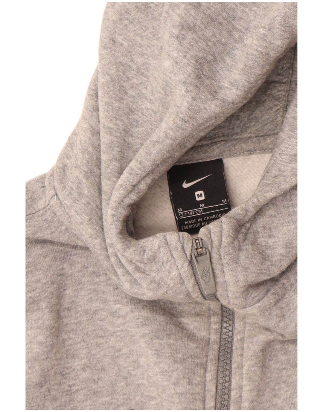 NIKE Pull à capuche zippé garçon 10-11 ans Gris moyen coton