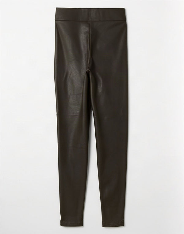 Marks & Spencer Legging en similicuir pour femme UK 12 Kaki moyen Polyester