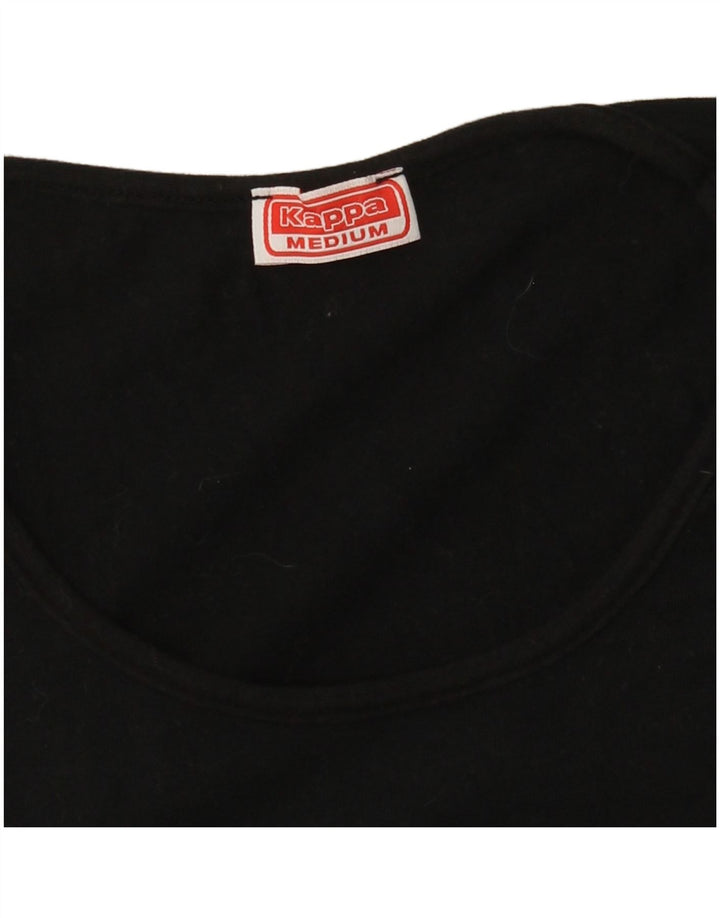 KAPPA T-Shirt Femme UK 12 Medium Noir