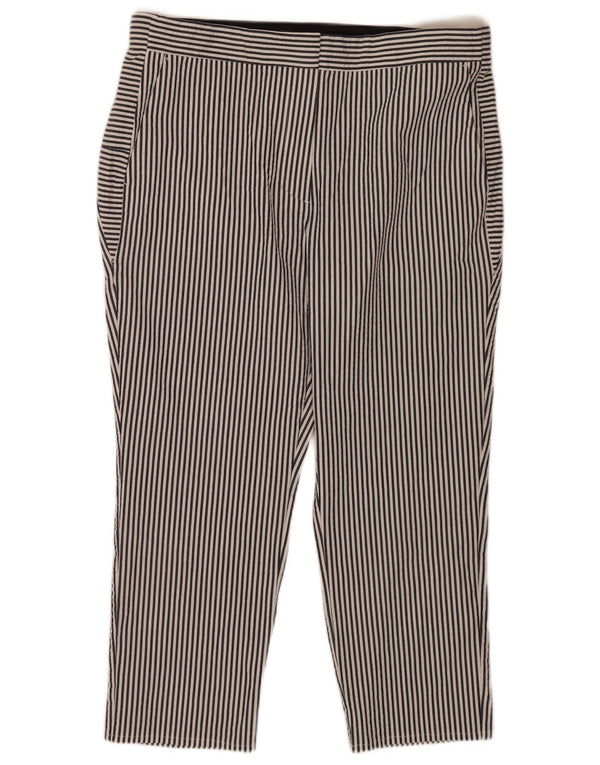 Zara Pantalon court slim pour femme 2XL W34 L24 Bleu rayé