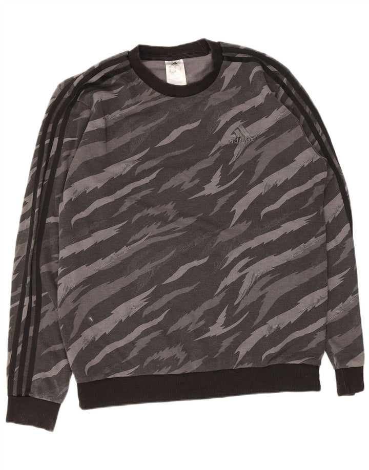 Adidas Sweat-shirt en coton à imprimé animal gris moyen pour homme