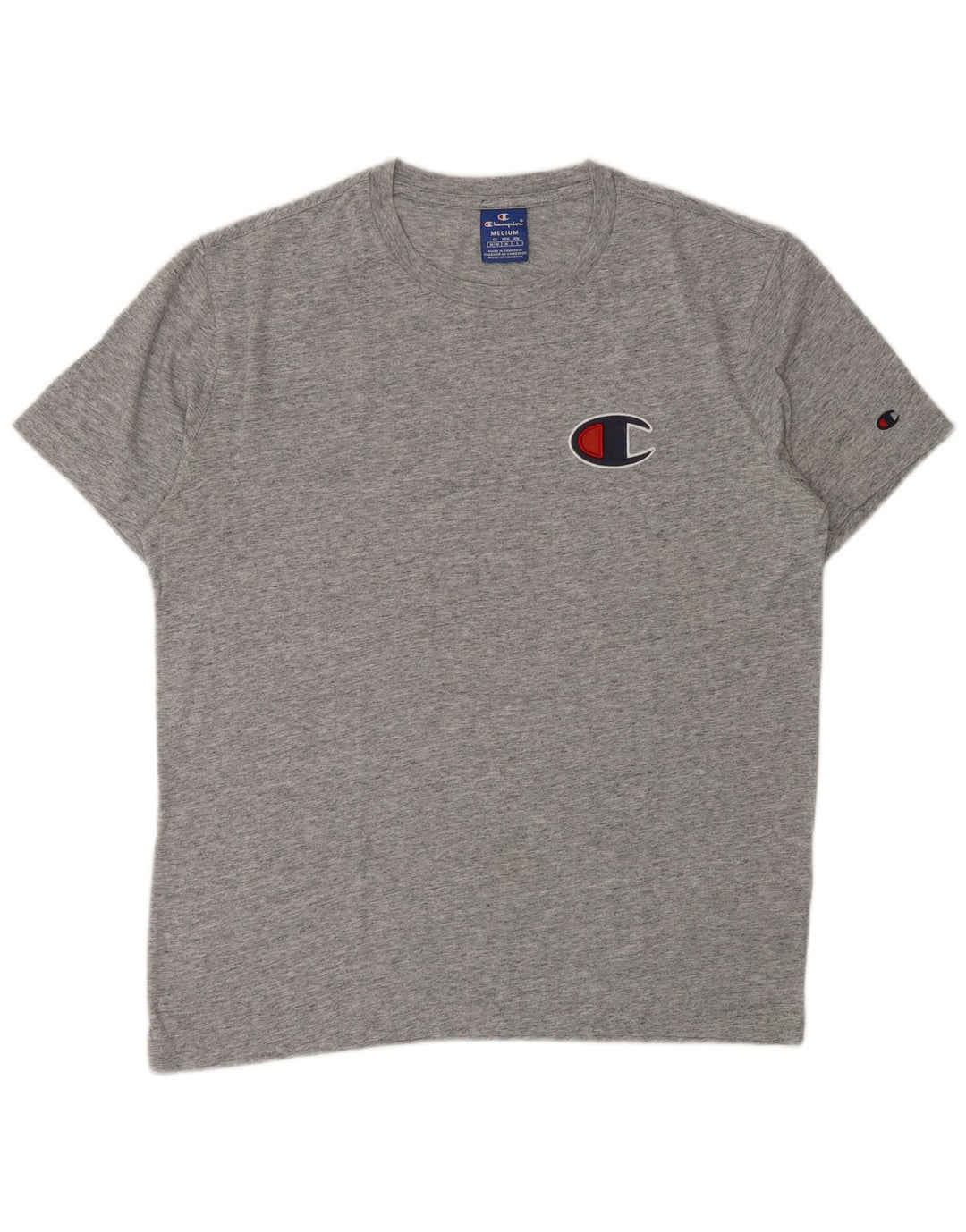 CHAMPION T-Shirt Graphique Homme Gris Moyen Moucheté Coton