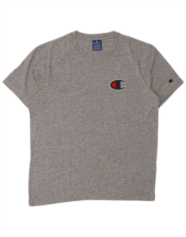 CHAMPION T-Shirt Graphique Homme Gris Moyen Moucheté Coton