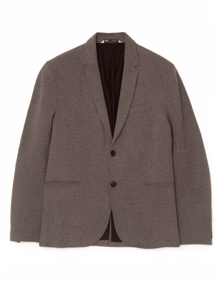 Zara Veste blazer à 2 boutons pour homme UK 42 XL Gris Polyester Classique