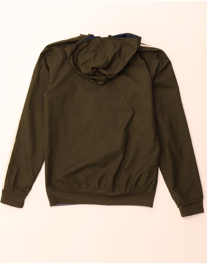 ADIDAS Veste de survêtement réversible à capuche pour hommes XS Kaki Polyester