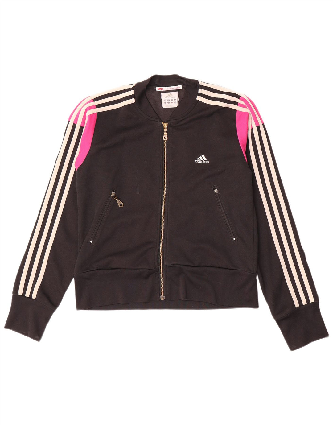 Adidas Veste de survêtement pour femme UK 12 Coton color block noir moyen