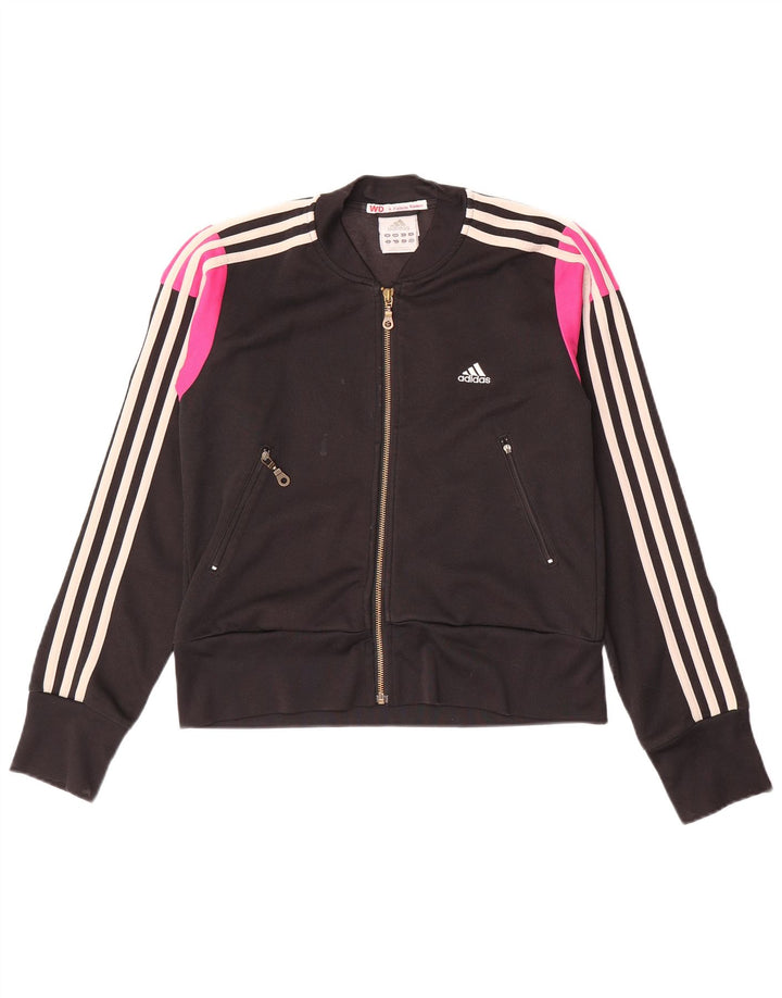 Adidas Veste de survêtement pour femme UK 12 Coton color block noir moyen